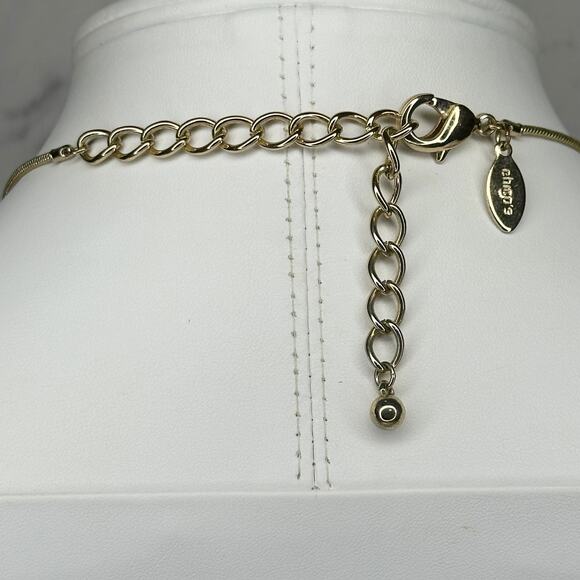 Chicos Round Pendant Gold Silver Tone Mixed Metal Necklace Adjustable ✨ - Picture 7 of 10